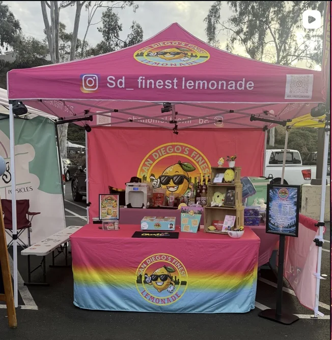 San Diego's Finest Lemonade booth at a community pop-up